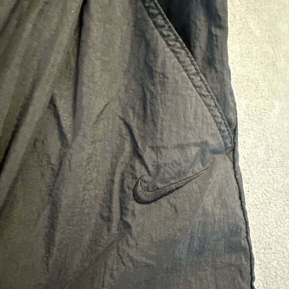 VTG Nike Track Pants Windbreaker Ankle Zip Unlined Mens Size L Black 90s Y2K - Picture 5 of 14
